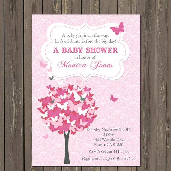 Pink Butterfly Invitations 9