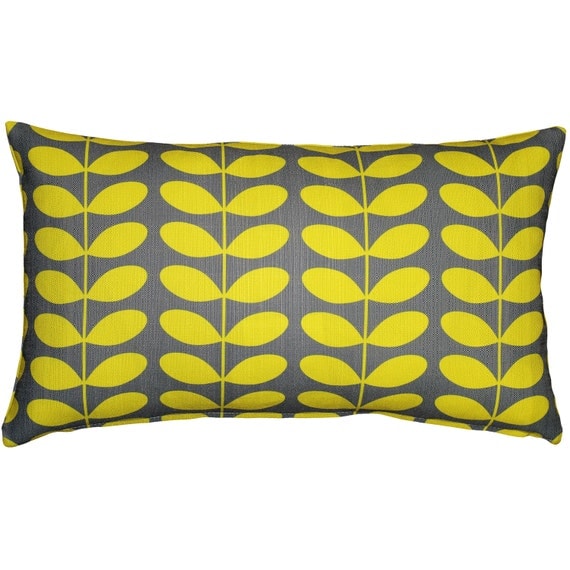 Mid-Century Modern Yellow Throw Pillow 12x20