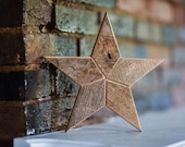 Natural Star Christmas Tree Topper Decoration- 12 inch star tree topper made from reclaimed wood