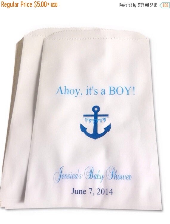 ON SALE Ahoy it's a boy Shower favor bags by SweetLoveCandy