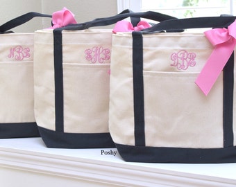Monogrammed Bridesmaid tote bag, Bridesmaids gift, Bridal Party, Gift for her, Personalized tote