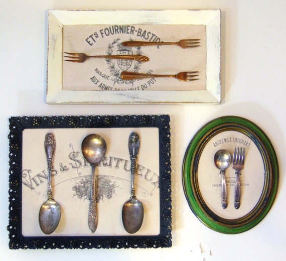 Vintage Framed Silverware Wall Art with by FilthyRichDesigns