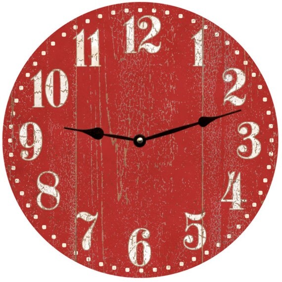 Rustic Red Clock Barn Red Clock