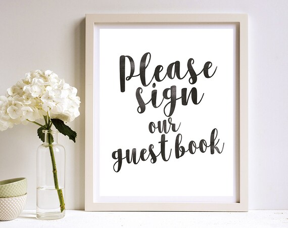 Please Sign Our Guest Book Printable 8x10 sign Guest Book