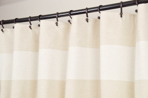 Fabric SHOWER Curtain CABANA Cloud/LINEN 72 Width x