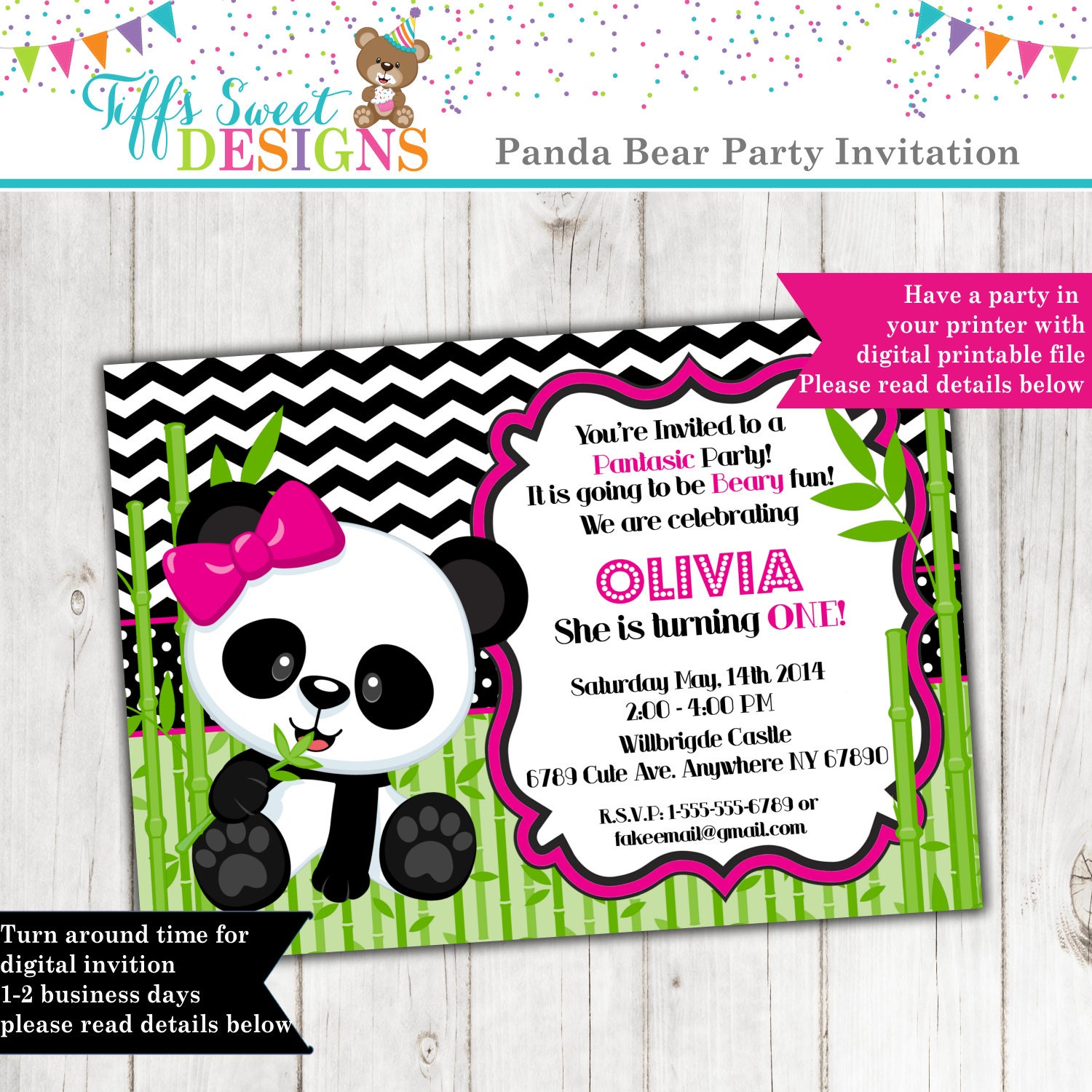 Panda Bear Invitations Free Printable 2