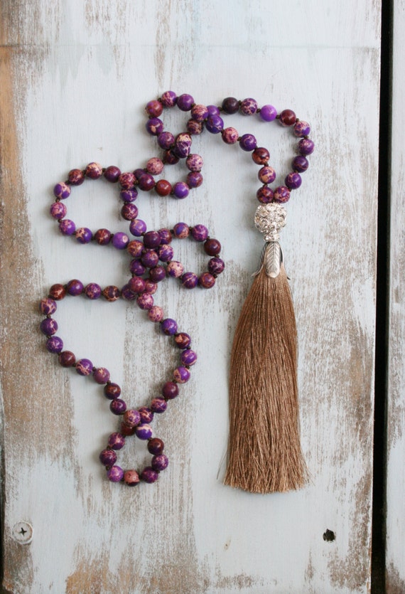 Boho Tassel Necklace Long Beaded Statement By Flowersinmyhairshop 1672