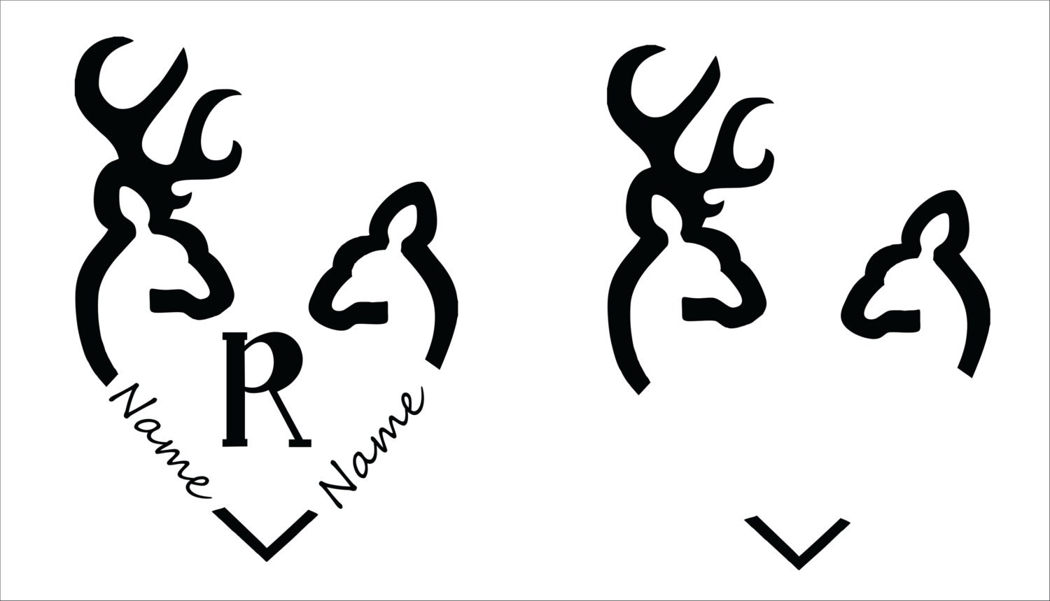Download Deer heads couple made for monogram last name initial and