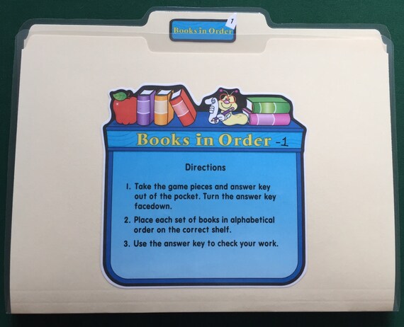 BOOKS IN ORDER 1 Alphabetical Order File Folder Game