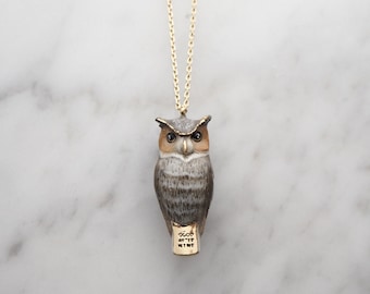 Merry, Great Horn Owl whistle pendent Necklace.