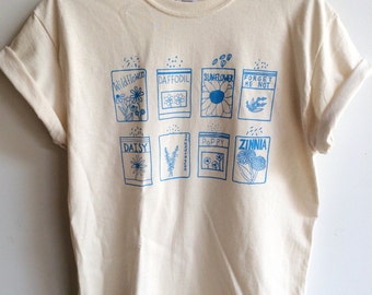 Garden Shirt, Flower Shirt, Screen Printed T Shirt