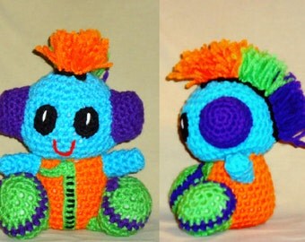 Mohawk baby pattern - crochet monster pattern - crochet toy pattern - amigurumi doll pattern - crochet mohawk pattern PDF Instant Download
