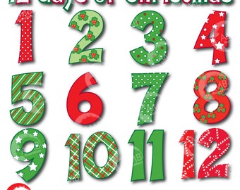 Christmas numbers | Etsy