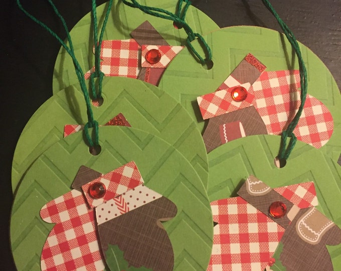 6 Christmas Tags/ 3" Holiday Tags / Holiday Gift Tags / Round Gift Tags