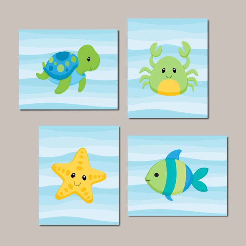 Boy Nursery Art Sea Life Sea Animlas Under The Sea Nursery