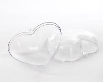 80mm Heart Bath Bomb Mold, Clear Fillable Ornament Made from Acrylic