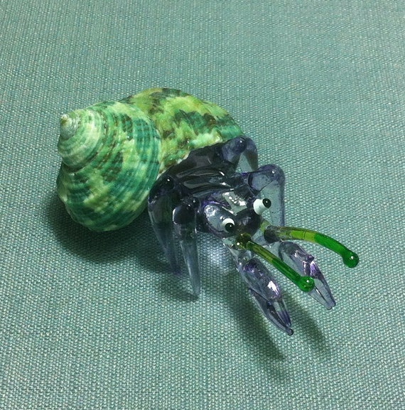 blown glass hermit crab shell