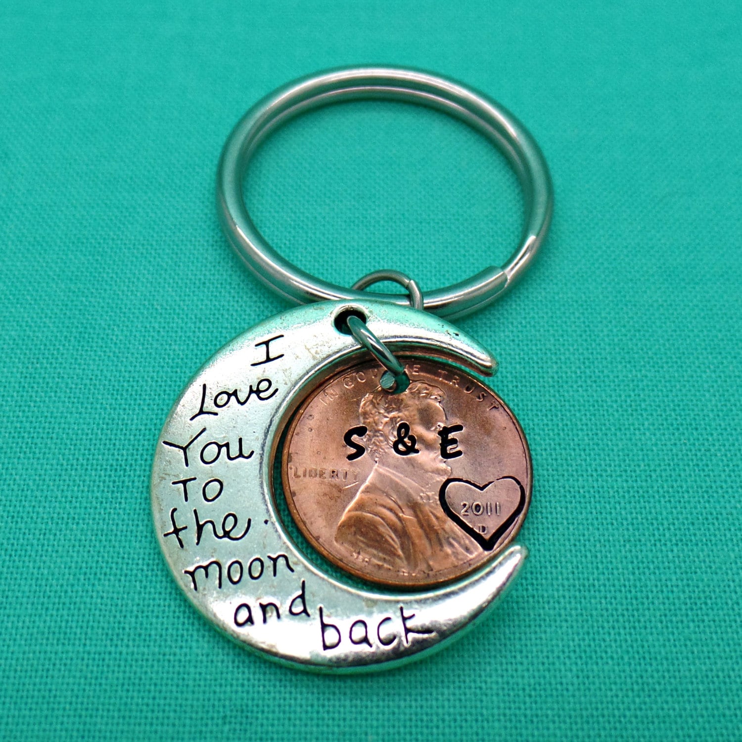 Penny Keychain engraved penny Gift for Husband Gift for