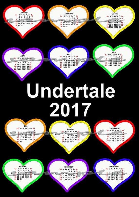 2017 calendar Undertale calendar undertale fan by OleDeMa on Etsy