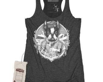 Boston Terrier Shirt - Women's Sailor Art Shirt Tank Top
