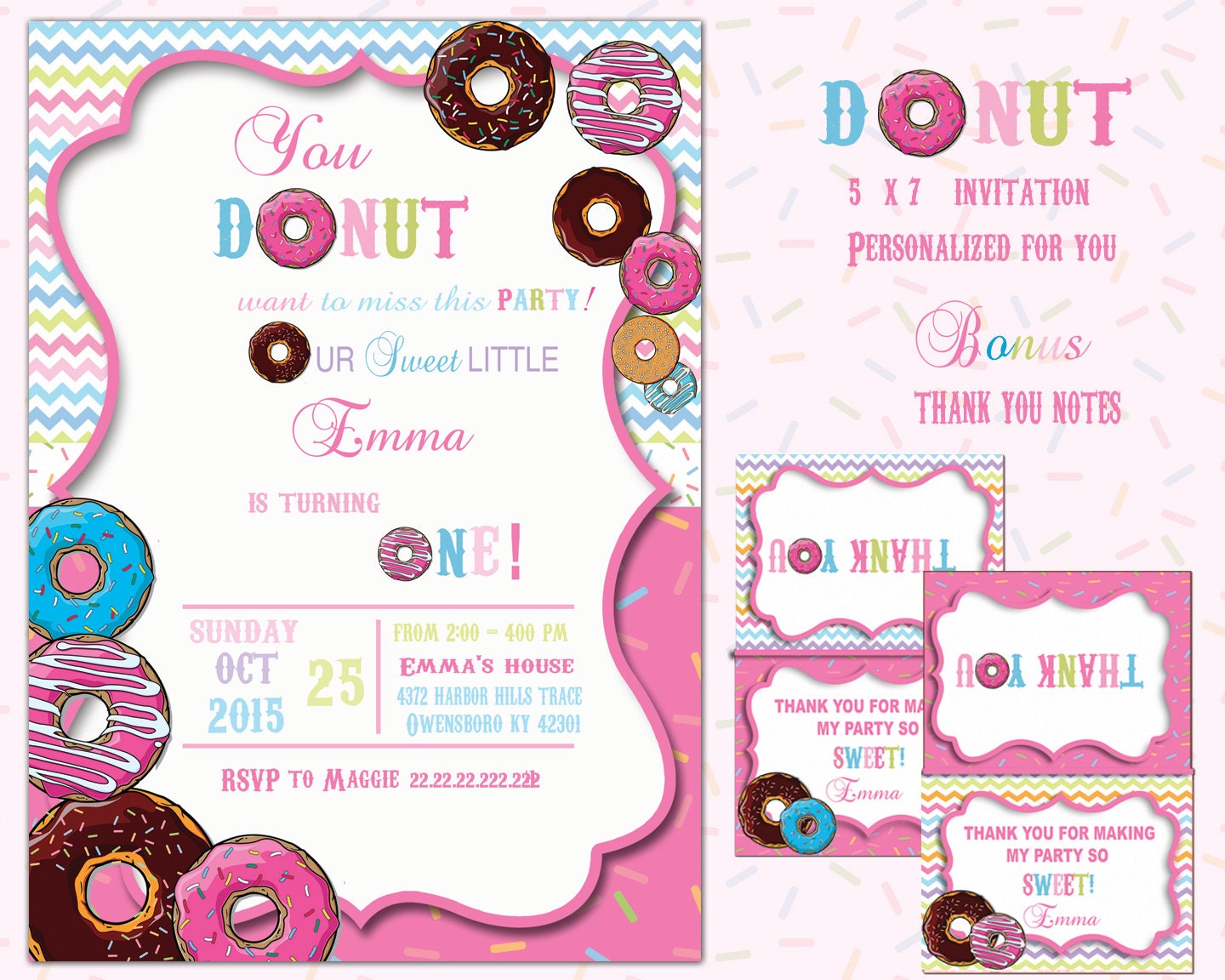 Donut Party Invitations 7