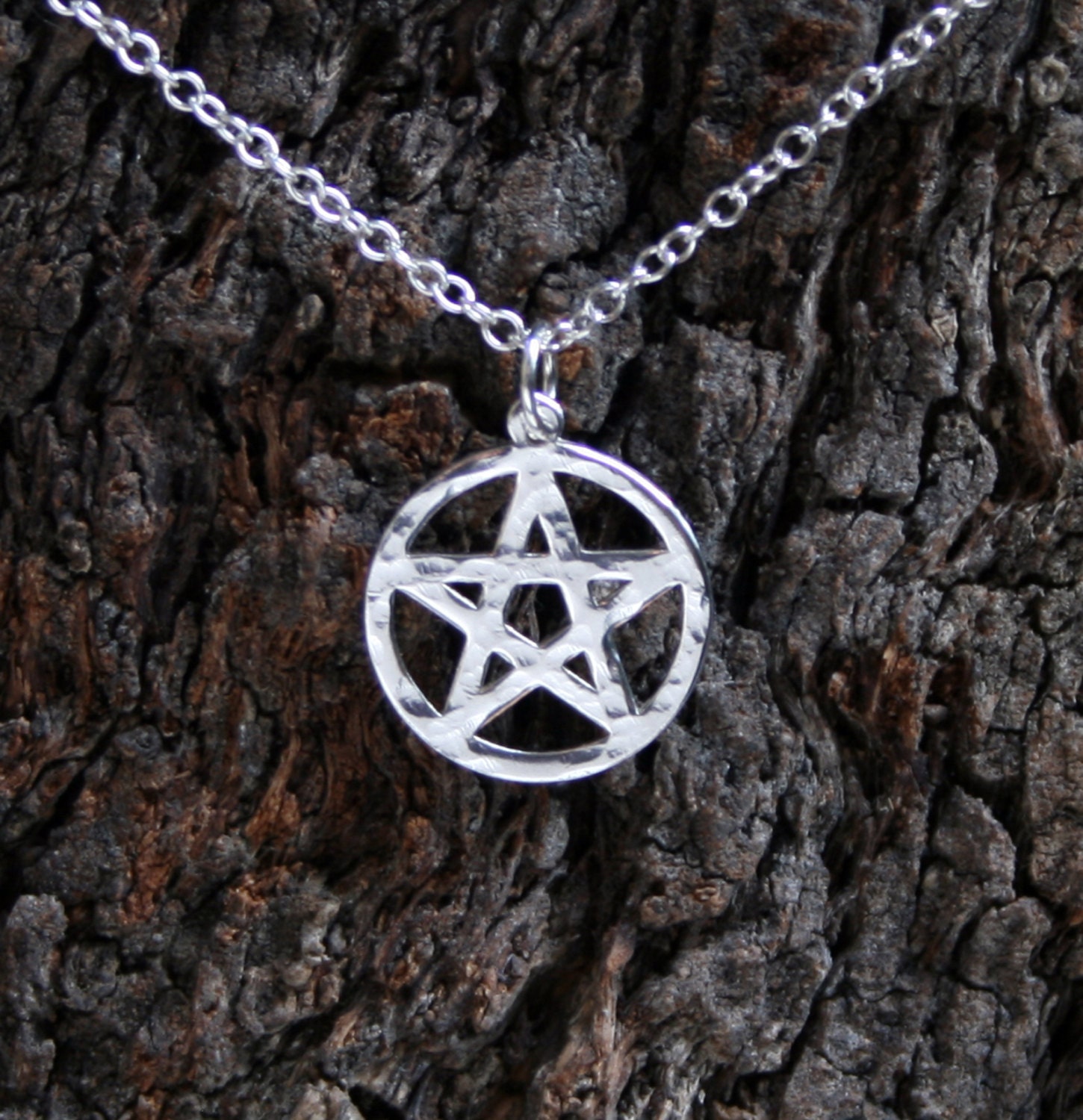 SMALL Pentacle Pendant ~ Sterling Silver Pentagram necklace. Choose ...