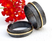matching wedding bands gold silver, unique wedding ring set, matching wedding rings his and hers promise ring set, viking wedding rings