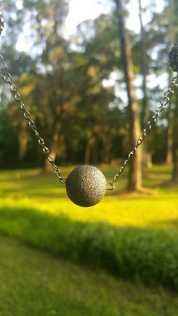 Silver Ball and Chain Necklace Spike and Smooth by JEMsOriginals