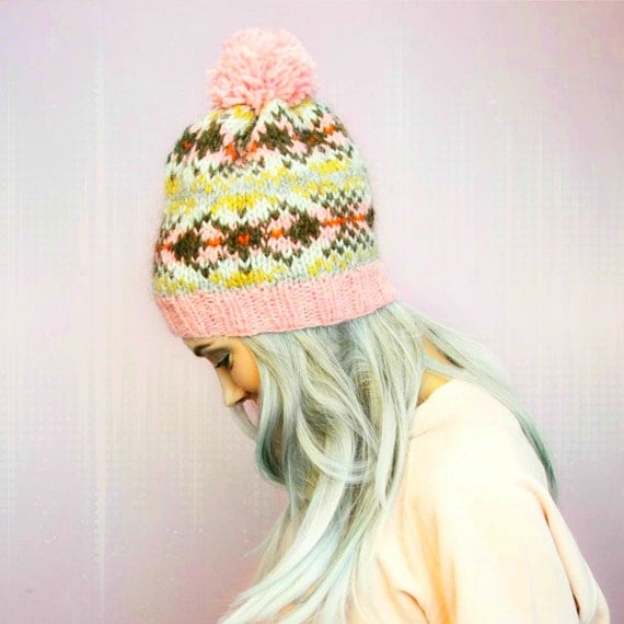 PDF Knitting Pattern Fair Isle Icelandic Wool Hat Pattern