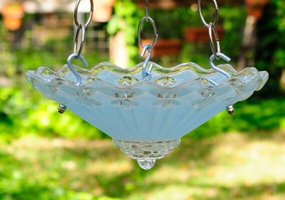 Hanging bird bath glass bird feeder hanging glass bird