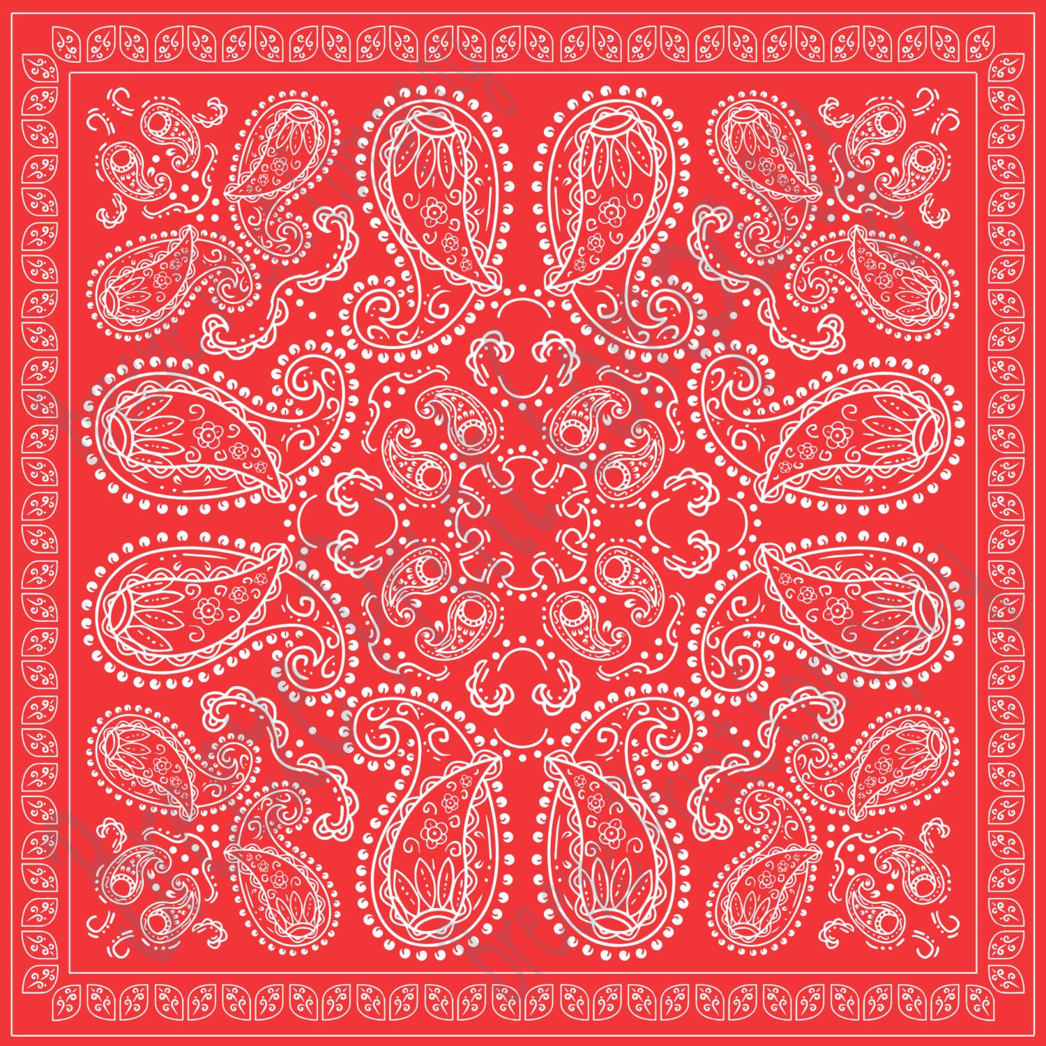 Red bandana pattern printed heat transfer or adhesive vinyl