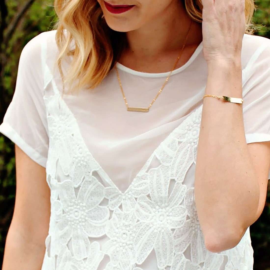 Delta Gamma Sorority Bar Necklace / Delta Gamma Necklace