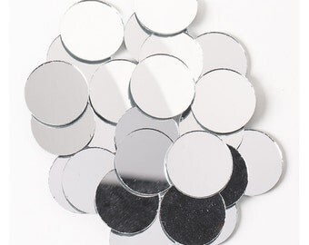 Shiny round mirrors, small mirrors, mirror glass crafting
