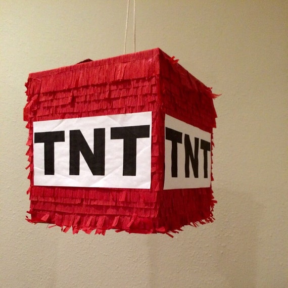 Items similar to Big Minecraft TNT Pinata 12 inches on Etsy