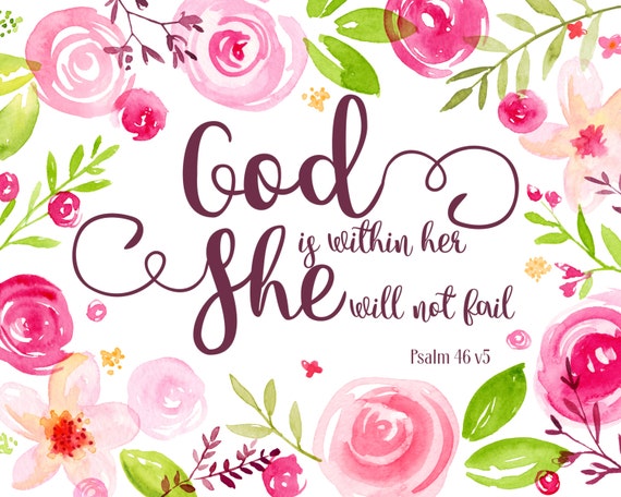 Christian Wall Art Nursery Decor Girl Bible Verse Print