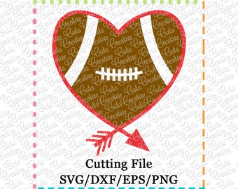 EXCLUSIVE SVG eps DXF Cutting File Heart Arrow Football svg, football heart svg, football svg, tribal svg, arrow svg