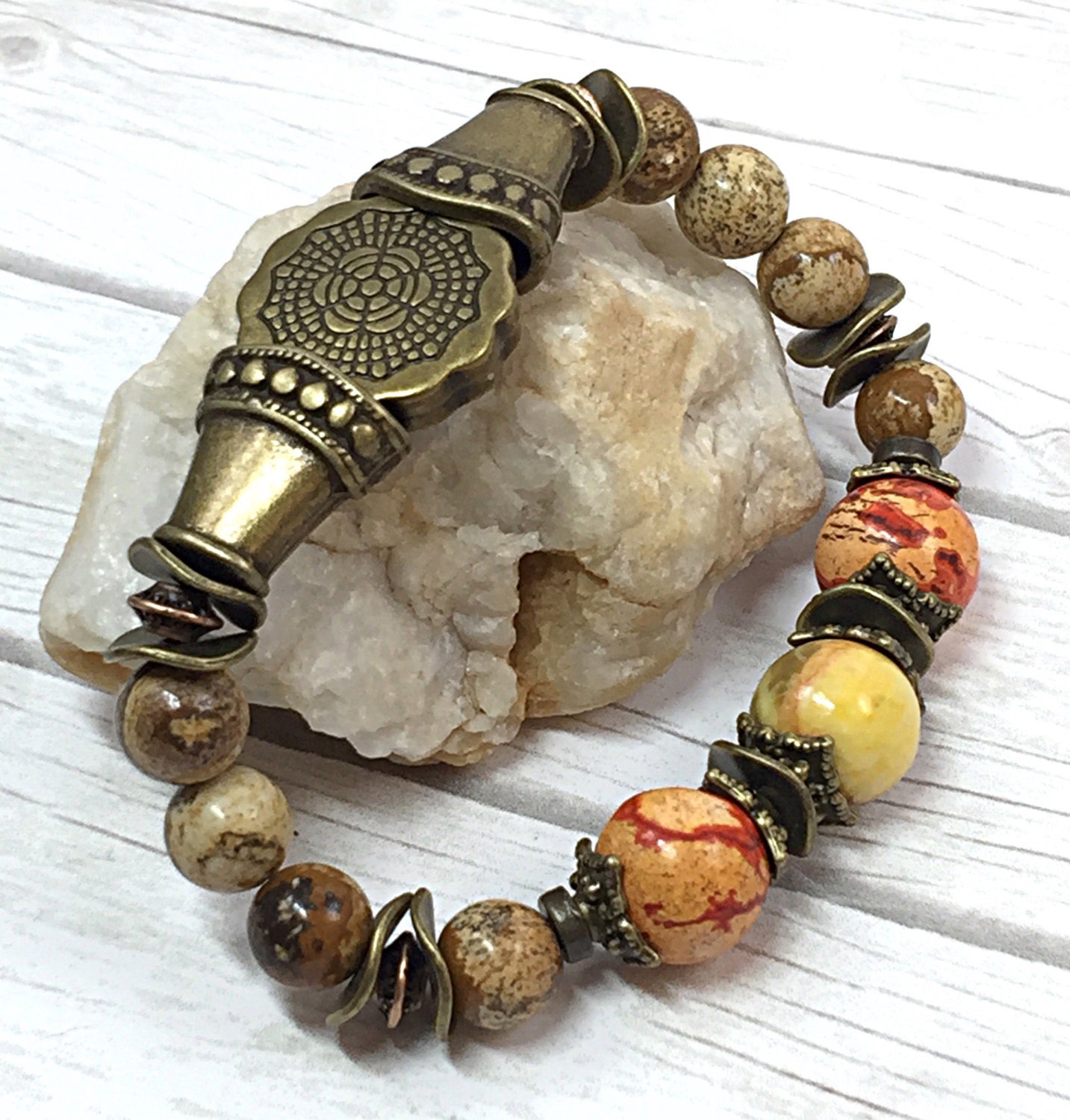 Stretch Boho Bracelet Hippie Bracelet by TheaDesignConcepts