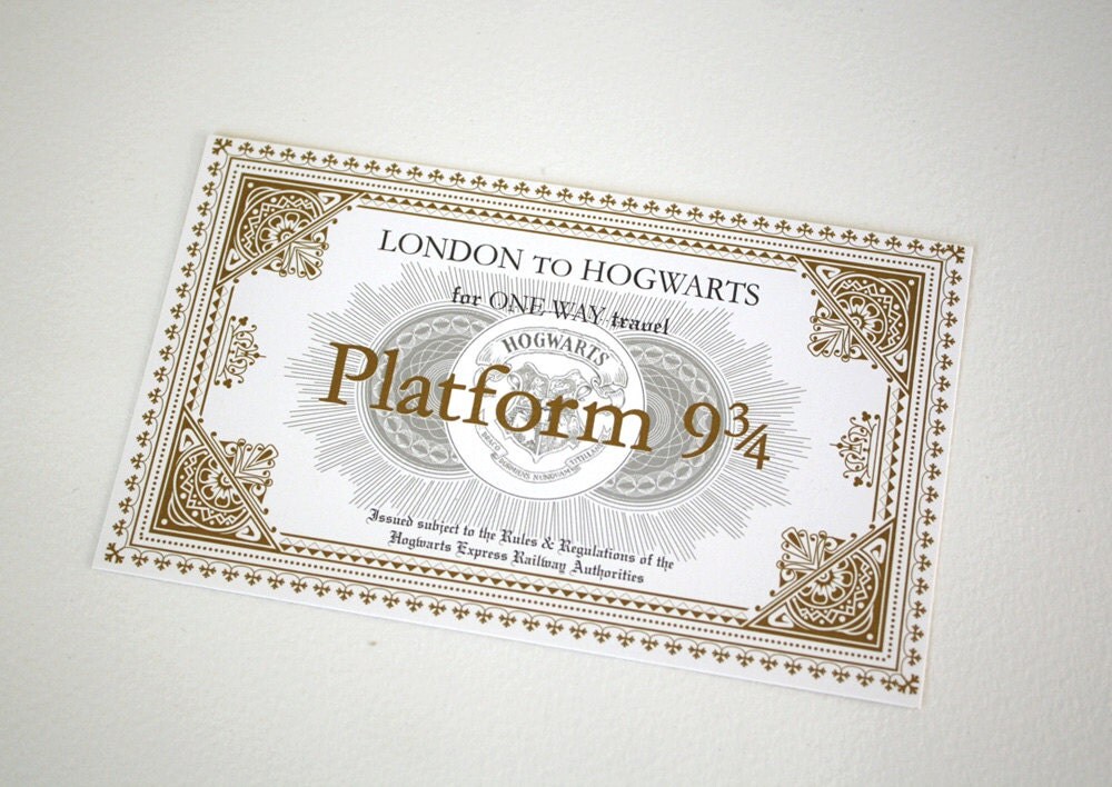 Hogwarts Express Ticket One Way Ticket from London to