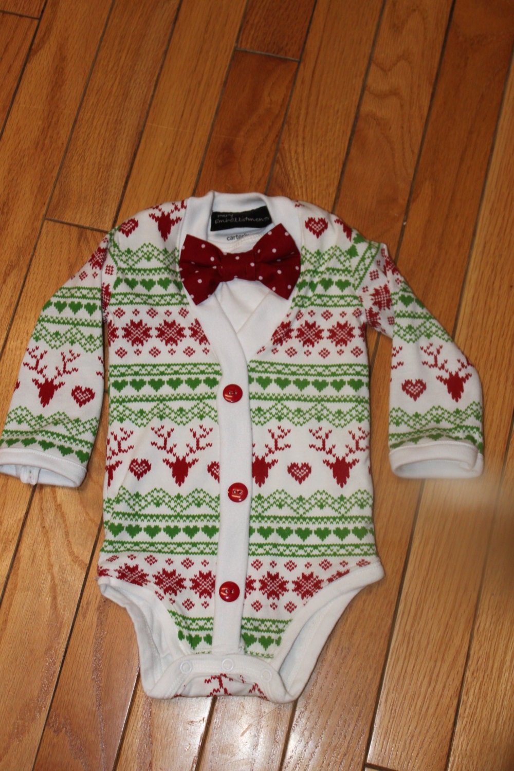 Baby boy reindeer sweater pattern cardigan bodysuit Christmas