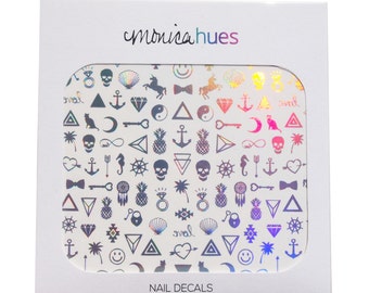 Metallic Holographic Nail Decals