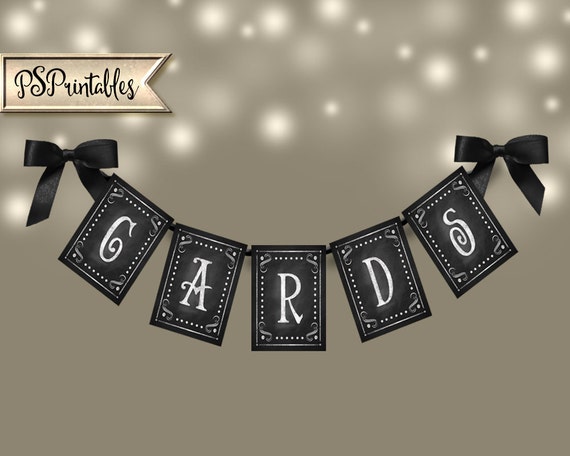 Printable Cards Banner Chalkboard printable banner Rustic