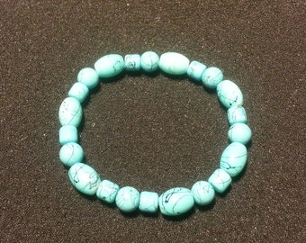 Turquoise with black designs beads