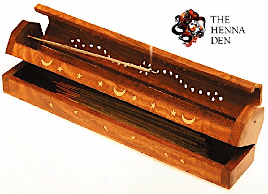 Wooden Incense Holder and Storage Box incense sticks