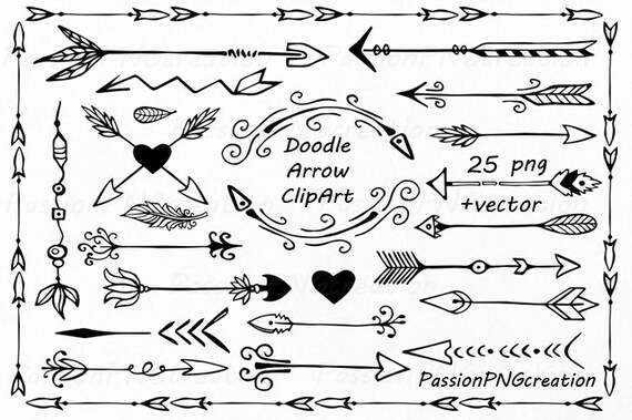 Imágenes Prediseñadas De Flechas Dibujadas A Mano Doodle 8615