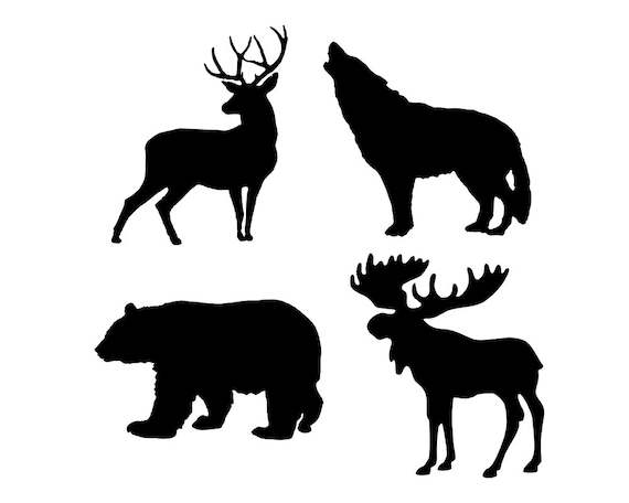 Wildlife Stencil Set of 4 Wooden Pallet Wildlife Signs