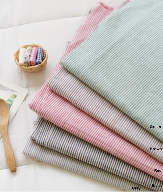 Gauze Fabric 1mm Stripe in 5 Colors By The Yard