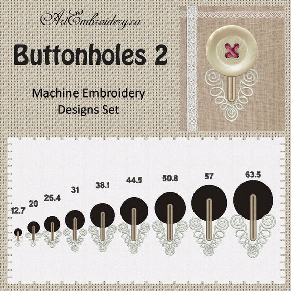Buttonholes Set 2 Machine Embroidery Designs Set
