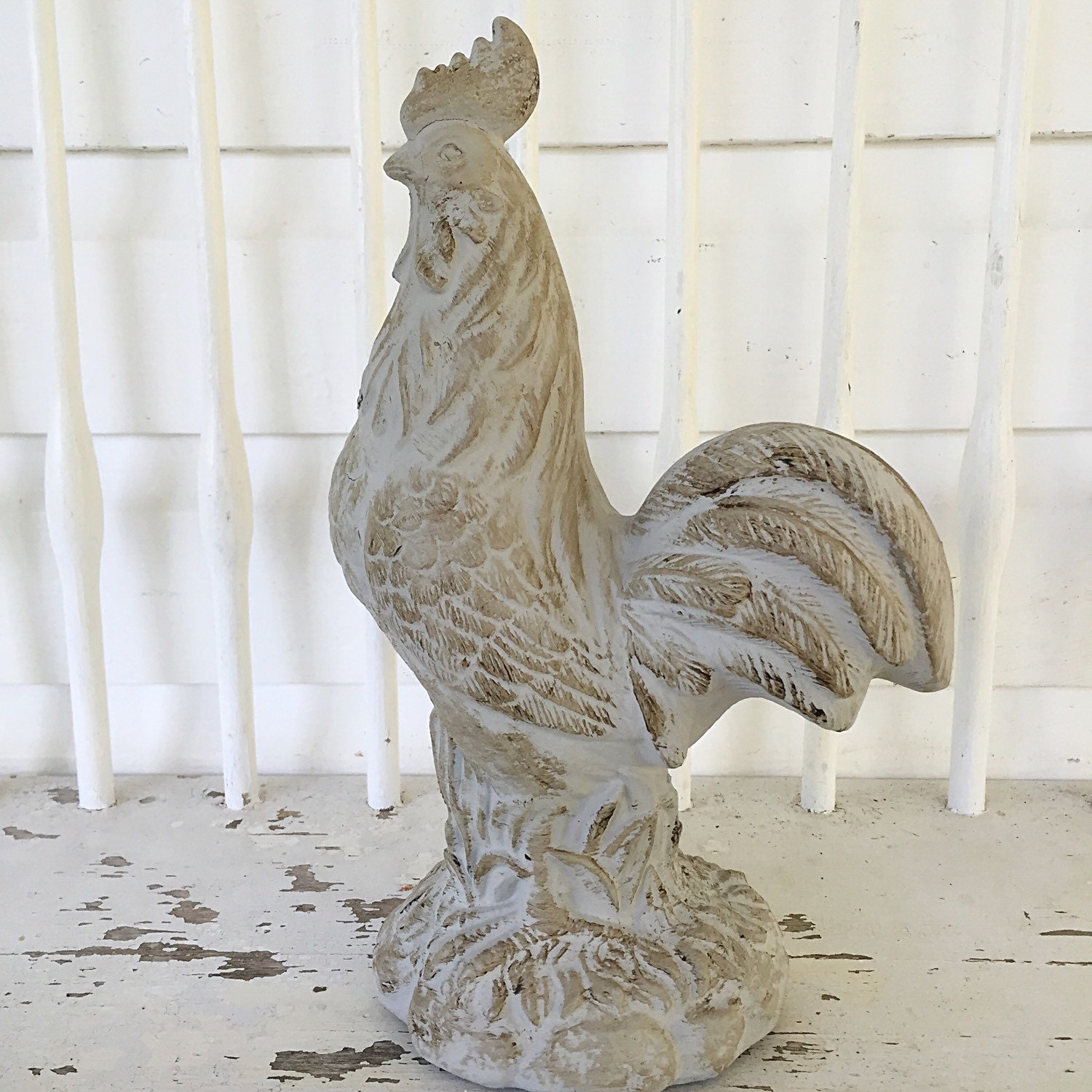Large Rooster Statue Chicken Figurine French Kitchen Table