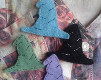 Witch Hat Brooch- felt jewellery, choice of four colours