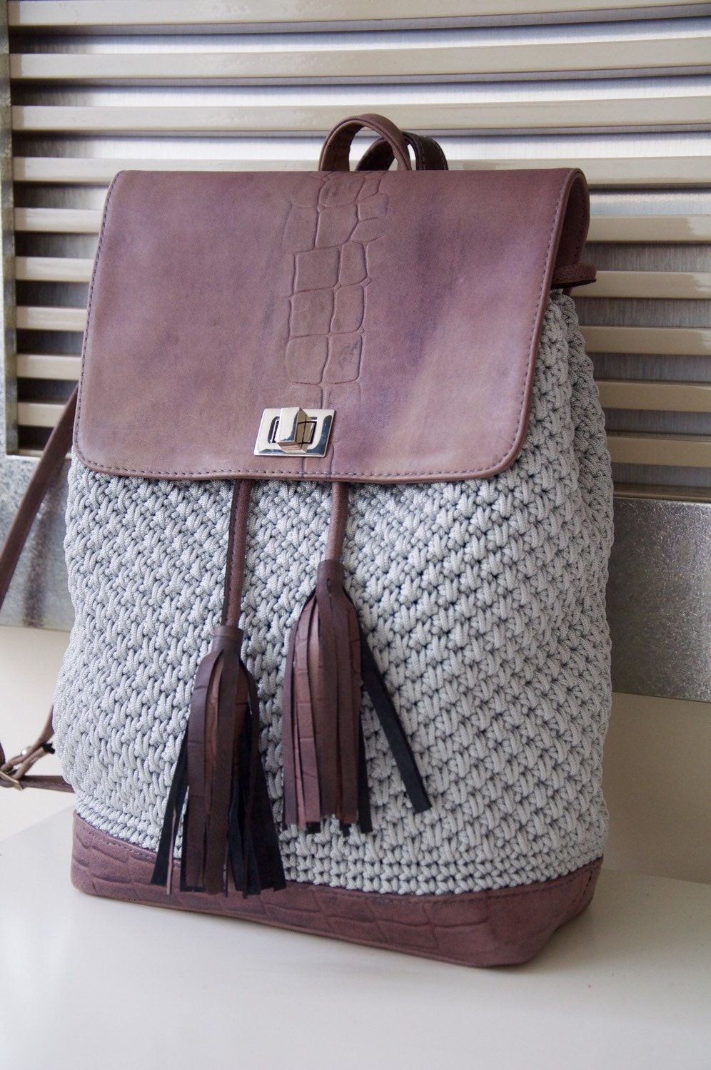 large crochet backpack